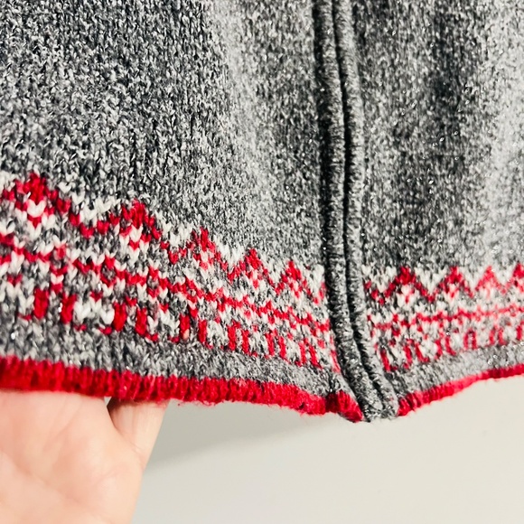 NORTHER REFLECTIONS Sweater Vest Knit Red Grey White Zippered Sweater Vest Large - Picture 7 of 10